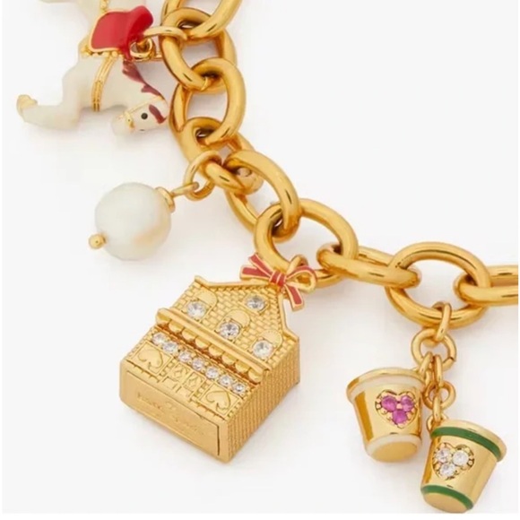 Kate Spade Winter Wonderland Goldtone Charm Bracelet with Colorful Accents - Picture 3 of 16